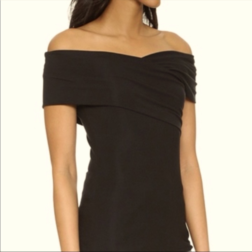 Theory Kellay Classic Tee Off Shoulder Black Wrap